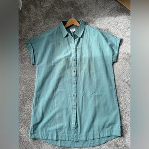 Rhythm Teal Button-Up Dress